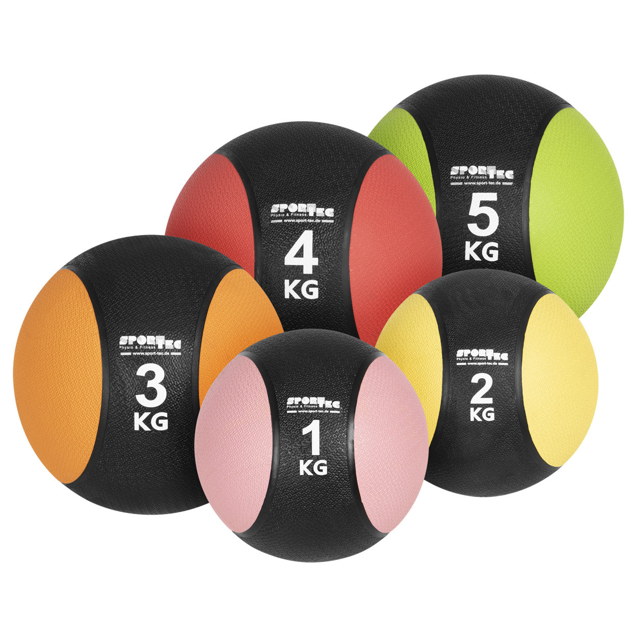 Medizinball Set 5-tlg., 1-5 kg